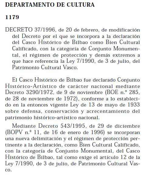 Boletín oficial del País Vasco, documento con leyes