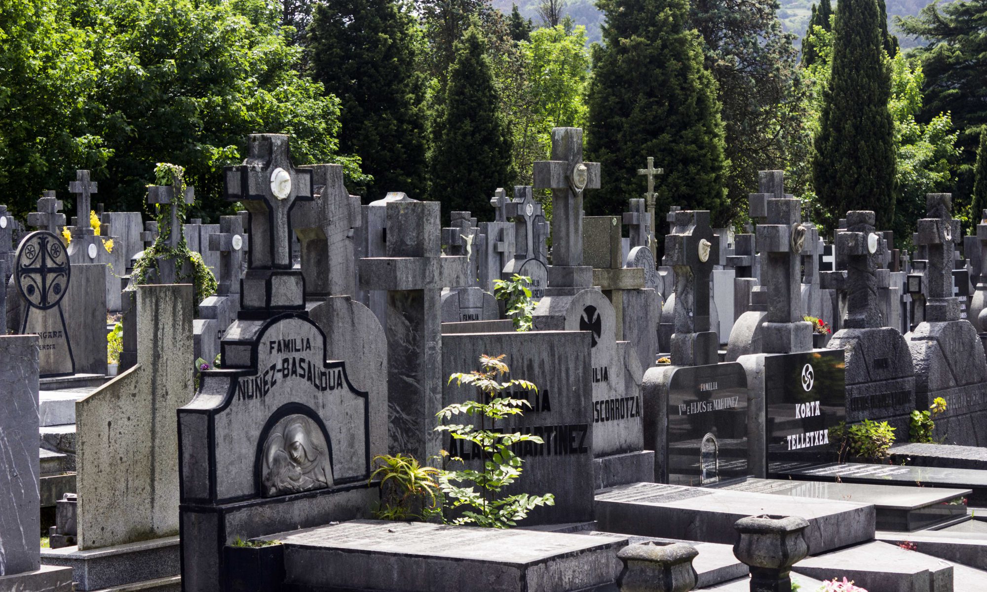 Vista de las sepulturas del Cementerio de Bilbao