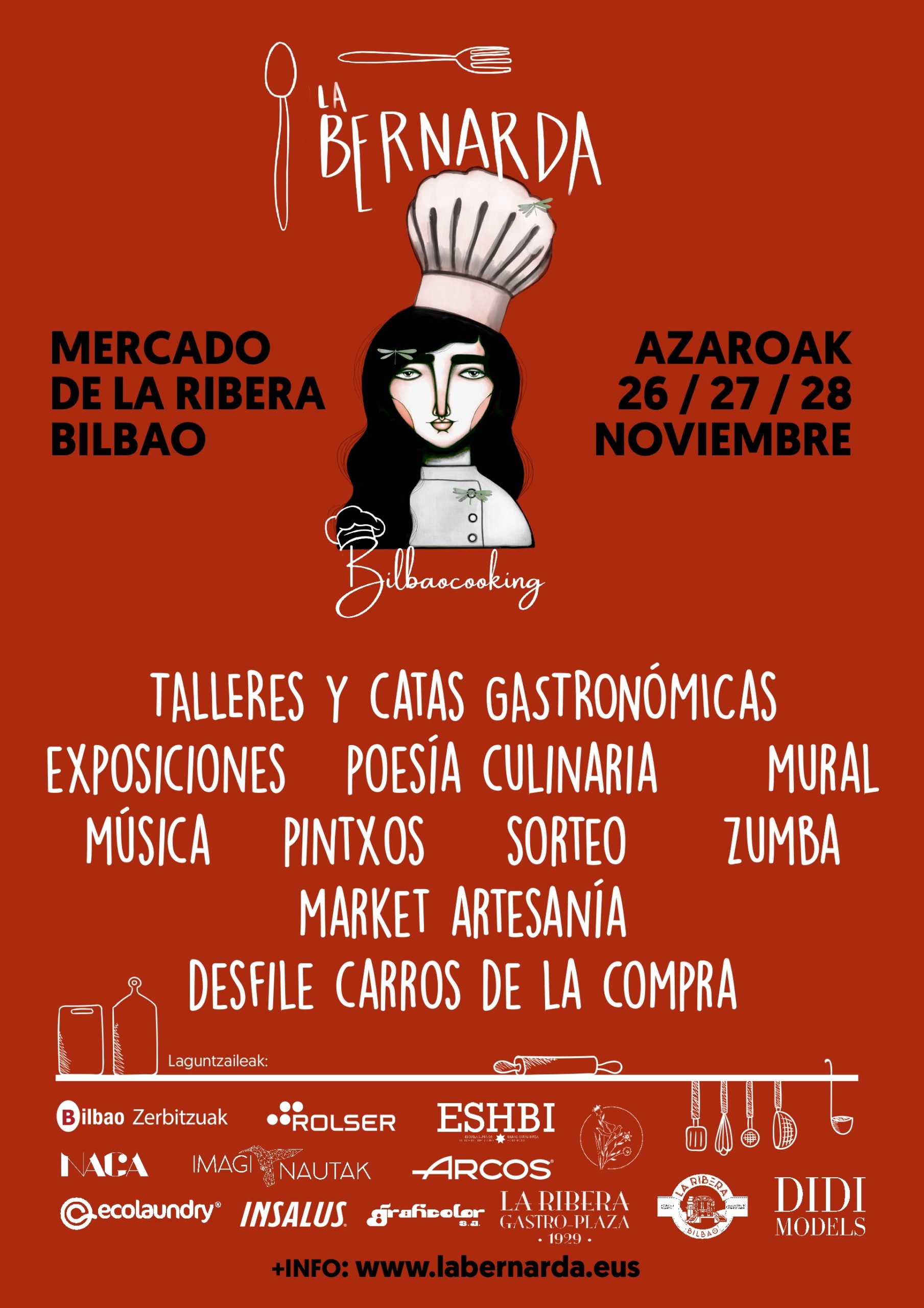 Cartel de actividades de La Bernarda y Bilbaocooking