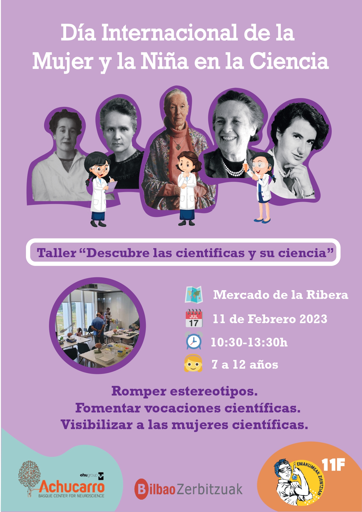 Cartel Día internacional de la mujer y la niña en la ciencia