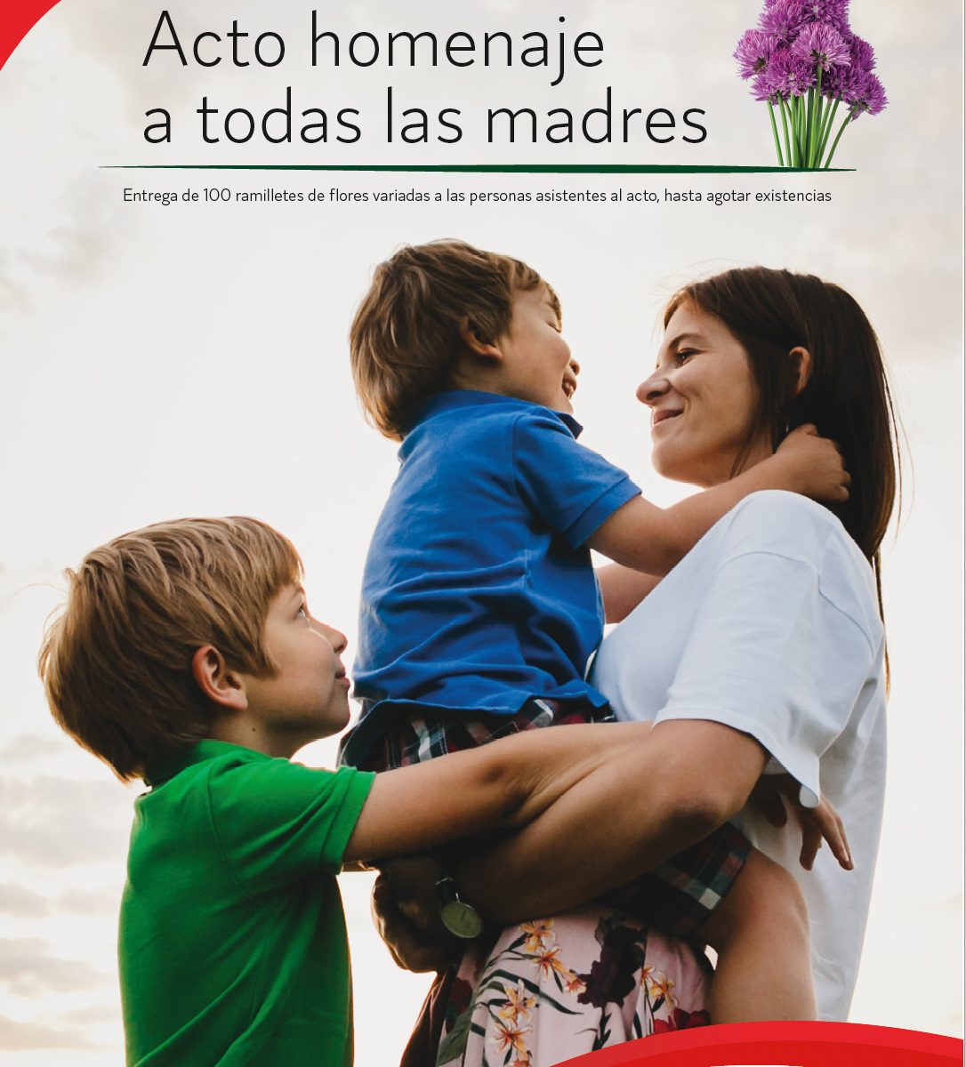 Cartel anunciador del Acto homenaje a todas la madres el 7 de mayo de 2023