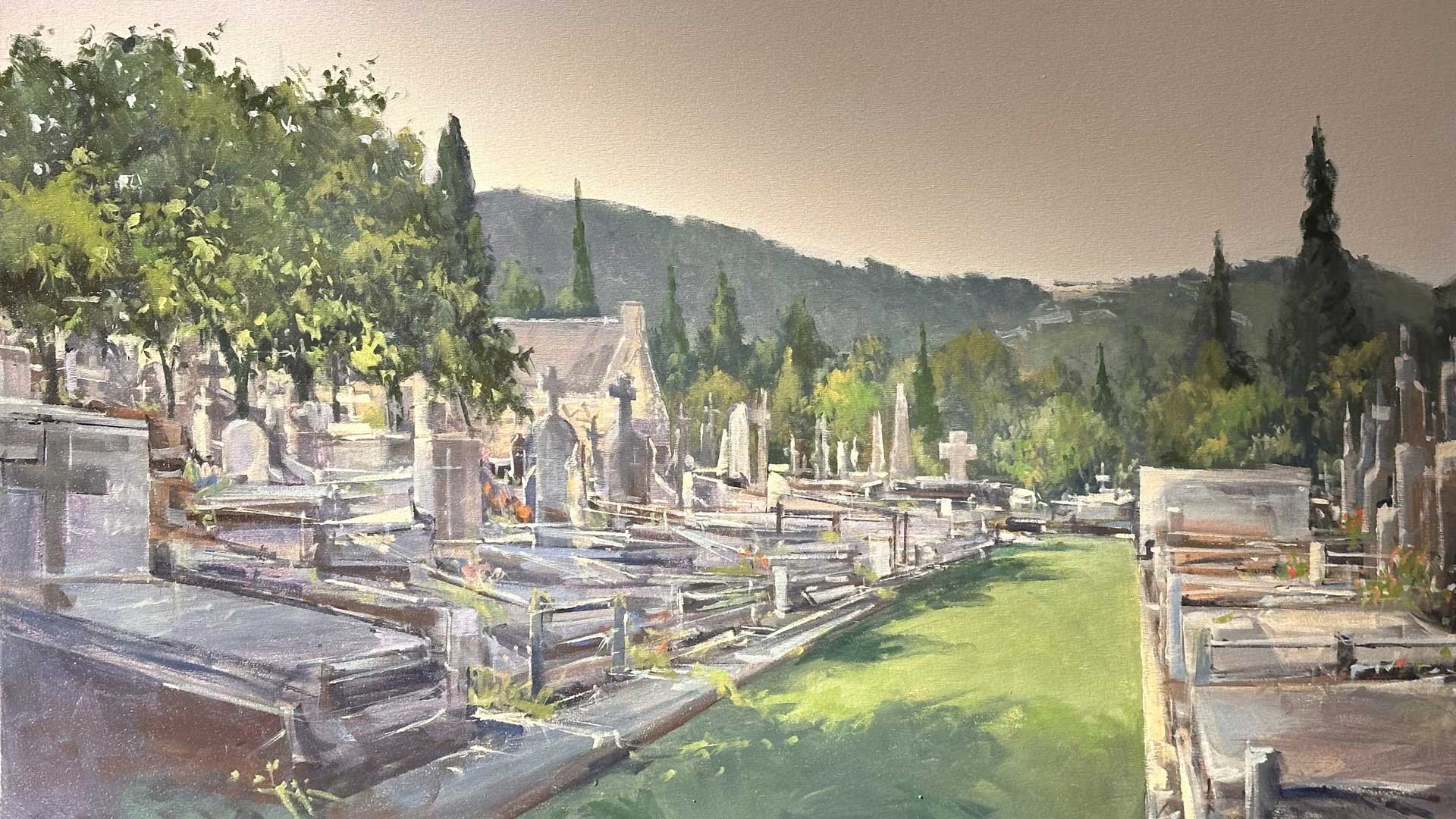 Obra ganadora del III Concurso de pintura rápida al aire libre 'Cementerio de Bilbao'