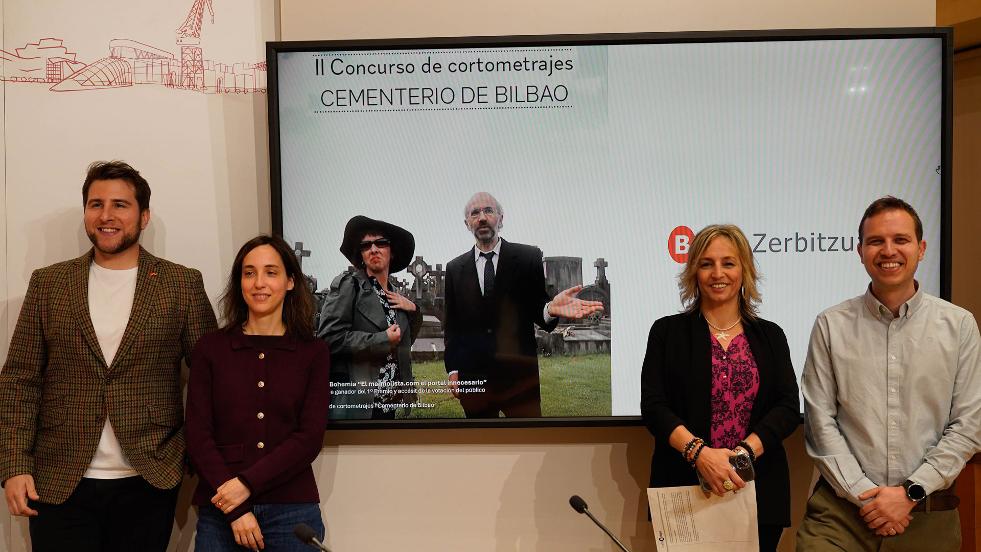 Rueda de prensa para anunciar el II Concurso de cortometrajes "Cementerio de Bilbao"