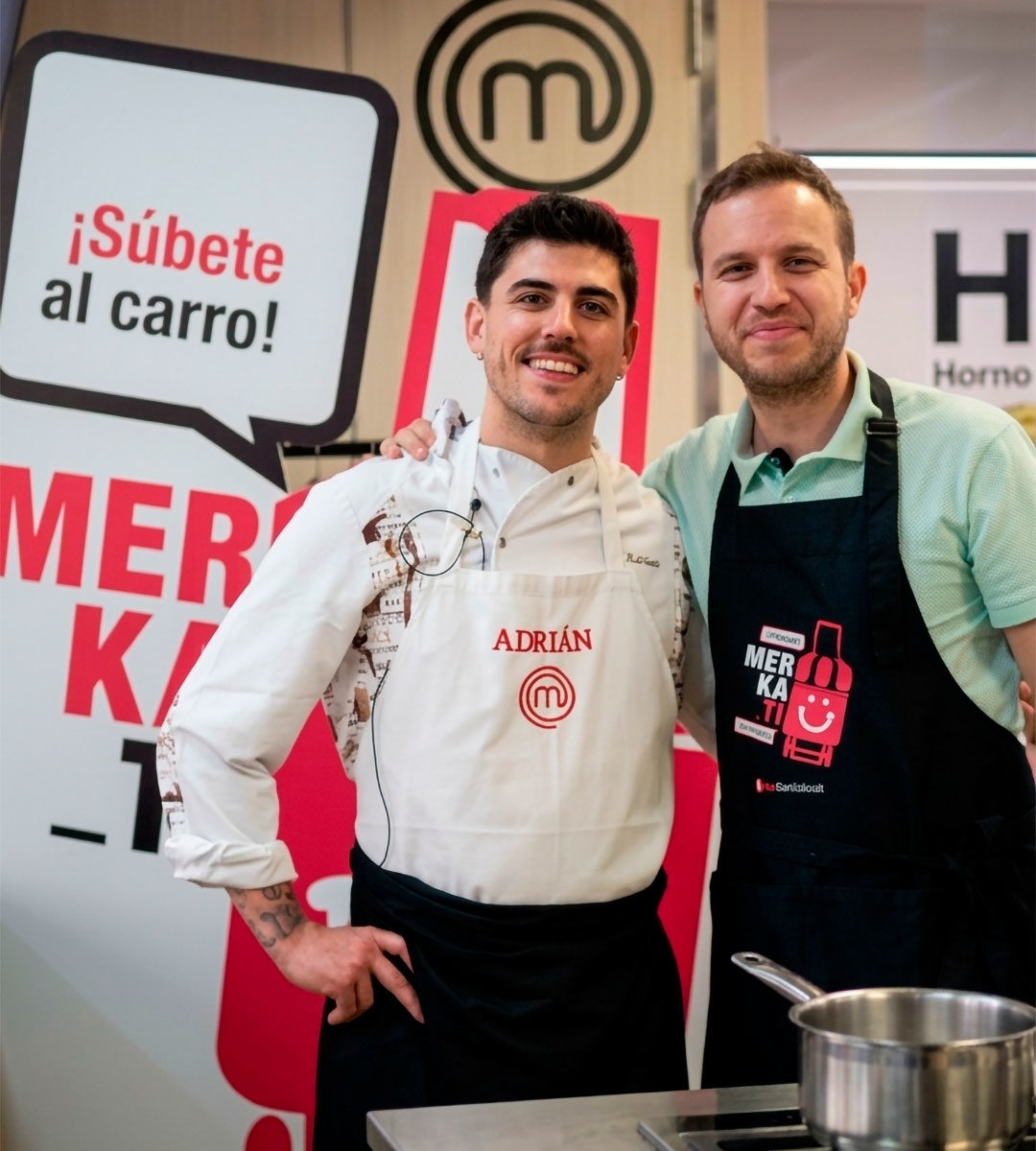 Adrián Rejón en un momento de la jornada con Álvaro Pérez Alonso
